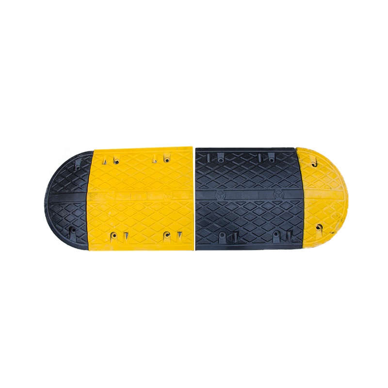 고속도로 도로 고무 범프 스톱 플라스틱 반사 검정색 노란색 속도 차단기 또는 속도 고비